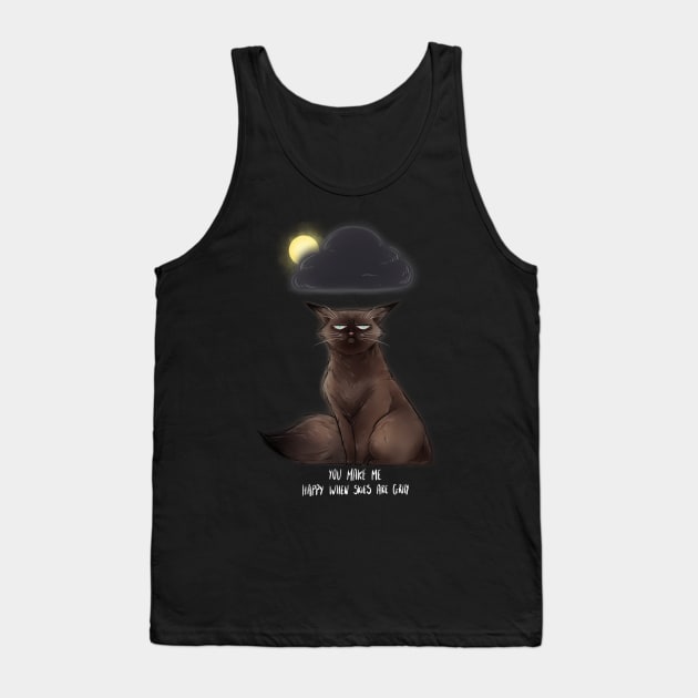 Moody Cat Tank Top by Monstrous1